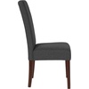 image:imageFlash Furniture Greenwich Series Black LeatherSoft Upholstered Panel Back MidCentury Parsons Dining ChairGray Fabric