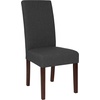 image:imageFlash Furniture Greenwich Series Black LeatherSoft Upholstered Panel Back MidCentury Parsons Dining ChairGray Fabric