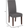 image:imageFlash Furniture Greenwich Series Black LeatherSoft Upholstered Panel Back MidCentury Parsons Dining ChairLight Gray Fabric