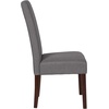 image:imageFlash Furniture Greenwich Series Black LeatherSoft Upholstered Panel Back MidCentury Parsons Dining ChairLight Gray Fabric