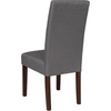 image:imageFlash Furniture Greenwich Series Black LeatherSoft Upholstered Panel Back MidCentury Parsons Dining ChairLight Gray Fabric