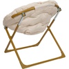 image:imageFlash Furniture Gwen Kids Cozy Mini Folding Saucer Chair  Navy Faux Fur Moon Chair  Soft Gold Metal Frame  23 Portable Folding Chair For Living Room or BedroomIvory Faux FurSoft Gold Frame