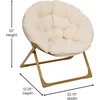 image:imageFlash Furniture Gwen Kids Cozy Mini Folding Saucer Chair  Navy Faux Fur Moon Chair  Soft Gold Metal Frame  23 Portable Folding Chair For Living Room or BedroomIvory Faux FurSoft Gold Frame