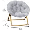 image:imageFlash Furniture Gwen Kids Cozy Mini Folding Saucer Chair  Navy Faux Fur Moon Chair  Soft Gold Metal Frame  23 Portable Folding Chair For Living Room or BedroomGraySoft Gold