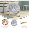 image:imageFlash Furniture Gwen Kids Cozy Mini Folding Saucer Chair  Navy Faux Fur Moon Chair  Soft Gold Metal Frame  23 Portable Folding Chair For Living Room or BedroomGraySoft Gold