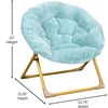 image:imageFlash Furniture Gwen Kids Cozy Mini Folding Saucer Chair  Navy Faux Fur Moon Chair  Soft Gold Metal Frame  23 Portable Folding Chair For Living Room or BedroomDusty AquaSoft Gold