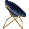image:imageFlash Furniture Gwen Kids Cozy Mini Folding Saucer Chair  Navy Faux Fur Moon Chair  Soft Gold Metal Frame  23 Portable Folding Chair For Living Room or BedroomNavy Faux FurSoft Gold Frame