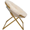 image:imageFlash Furniture Gwen Kids Cozy Mini Folding Saucer Chair  Navy Faux Fur Moon Chair  Soft Gold Metal Frame  23 Portable Folding Chair For Living Room or BedroomIvory Faux FurSoft Gold Frame