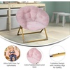 image:imageFlash Furniture Gwen Kids Cozy Mini Folding Saucer Chair  Navy Faux Fur Moon Chair  Soft Gold Metal Frame  23 Portable Folding Chair For Living Room or BedroomBlushSoft Gold