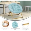 image:imageFlash Furniture Gwen Kids Cozy Mini Folding Saucer Chair  Navy Faux Fur Moon Chair  Soft Gold Metal Frame  23 Portable Folding Chair For Living Room or BedroomDusty AquaSoft Gold