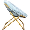image:imageFlash Furniture Gwen Kids Cozy Mini Folding Saucer Chair  Navy Faux Fur Moon Chair  Soft Gold Metal Frame  23 Portable Folding Chair For Living Room or BedroomDusty AquaSoft Gold