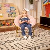 image:imageFlash Furniture Gwen Kids Cozy Mini Folding Saucer Chair  Navy Faux Fur Moon Chair  Soft Gold Metal Frame  23 Portable Folding Chair For Living Room or BedroomBlushSoft Gold