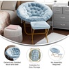 image:imageFlash Furniture Gwen Oversize Folding Saucer Chair  Ivory Sherpa Faux Fur Moon Chair  Soft Gold Metal Frame  38 Portable Folding Chair  for Dorm and BedroomAqua FabricSoft Gold Frame