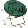 image:imageFlash Furniture Gwen Oversize Folding Saucer Chair  Ivory Sherpa Faux Fur Moon Chair  Soft Gold Metal Frame  38 Portable Folding Chair  for Dorm and BedroomEmerald FabricSoft Gold Frame