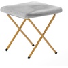 image:imageFlash Furniture Gwen Oversize Folding Saucer Chair  Ivory Sherpa Faux Fur Moon Chair  Soft Gold Metal Frame  38 Portable Folding Chair  for Dorm and BedroomGray FabricSoft Gold Frame