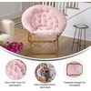 image:imageFlash Furniture Gwen Oversize Folding Saucer Chair  Ivory Sherpa Faux Fur Moon Chair  Soft Gold Metal Frame  38 Portable Folding Chair  for Dorm and BedroomBlushSoft Gold