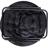 image:imageFlash Furniture Gwen Oversize Folding Saucer Chair  Ivory Sherpa Faux Fur Moon Chair  Soft Gold Metal Frame  38 Portable Folding Chair  for Dorm and BedroomBlack FabricBlack Frame