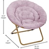 image:imageFlash Furniture Gwen Oversize Folding Saucer Chair  Ivory Sherpa Faux Fur Moon Chair  Soft Gold Metal Frame  38 Portable Folding Chair  for Dorm and BedroomDusty Purple Fabric Soft Gold
