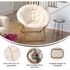image:imageFlash Furniture Gwen Oversize Folding Saucer Chair  Ivory Sherpa Faux Fur Moon Chair  Soft Gold Metal Frame  38 Portable Folding Chair  for Dorm and BedroomIvorySoft Gold