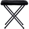 image:imageFlash Furniture Gwen Oversize Folding Saucer Chair  Ivory Sherpa Faux Fur Moon Chair  Soft Gold Metal Frame  38 Portable Folding Chair  for Dorm and BedroomBlack FabricBlack Frame