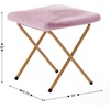 image:imageFlash Furniture Gwen Oversize Folding Saucer Chair  Ivory Sherpa Faux Fur Moon Chair  Soft Gold Metal Frame  38 Portable Folding Chair  for Dorm and BedroomDusty Purple FabricSoft Gold Frame