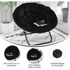 image:imageFlash Furniture Gwen Oversize Folding Saucer Chair  Ivory Sherpa Faux Fur Moon Chair  Soft Gold Metal Frame  38 Portable Folding Chair  for Dorm and BedroomBlackBlack