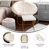 image:imageFlash Furniture Gwen Oversize Folding Saucer Chair  Ivory Sherpa Faux Fur Moon Chair  Soft Gold Metal Frame  38 Portable Folding Chair  for Dorm and BedroomIvory Faux Shearling FabricSoft Gold Frame