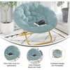 image:imageFlash Furniture Gwen Oversize Folding Saucer Chair  Ivory Sherpa Faux Fur Moon Chair  Soft Gold Metal Frame  38 Portable Folding Chair  for Dorm and BedroomDusty AquaSoft Gold