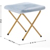 image:imageFlash Furniture Gwen Oversize Folding Saucer Chair  Ivory Sherpa Faux Fur Moon Chair  Soft Gold Metal Frame  38 Portable Folding Chair  for Dorm and BedroomAqua FabricSoft Gold Frame