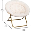 image:imageFlash Furniture Gwen Oversize Folding Saucer Chair  Ivory Sherpa Faux Fur Moon Chair  Soft Gold Metal Frame  38 Portable Folding Chair  for Dorm and BedroomIvory Faux Shearling FabricSoft Gold Frame