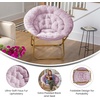 image:imageFlash Furniture Gwen Oversize Folding Saucer Chair  Ivory Sherpa Faux Fur Moon Chair  Soft Gold Metal Frame  38 Portable Folding Chair  for Dorm and BedroomDusty Purple Fabric Soft Gold