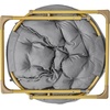 image:imageFlash Furniture Gwen Oversize Folding Saucer Chair  Ivory Sherpa Faux Fur Moon Chair  Soft Gold Metal Frame  38 Portable Folding Chair  for Dorm and BedroomGray FabricSoft Gold Frame