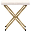 image:imageFlash Furniture Gwen Oversize Folding Saucer Chair  Ivory Sherpa Faux Fur Moon Chair  Soft Gold Metal Frame  38 Portable Folding Chair  for Dorm and BedroomIvory Faux Shearling FabricSoft Gold Frame