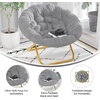 image:imageFlash Furniture Gwen Oversize Folding Saucer Chair  Ivory Sherpa Faux Fur Moon Chair  Soft Gold Metal Frame  38 Portable Folding Chair  for Dorm and BedroomGraySoft Gold