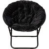 image:imageFlash Furniture Gwen Oversize Folding Saucer Chair  Ivory Sherpa Faux Fur Moon Chair  Soft Gold Metal Frame  38 Portable Folding Chair  for Dorm and BedroomBlackBlack