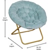 image:imageFlash Furniture Gwen Oversize Folding Saucer Chair  Ivory Sherpa Faux Fur Moon Chair  Soft Gold Metal Frame  38 Portable Folding Chair  for Dorm and BedroomDusty AquaSoft Gold