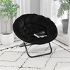 image:imageFlash Furniture Gwen Oversize Folding Saucer Chair  Ivory Sherpa Faux Fur Moon Chair  Soft Gold Metal Frame  38 Portable Folding Chair  for Dorm and BedroomBlackBlack
