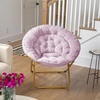 image:imageFlash Furniture Gwen Oversize Folding Saucer Chair  Ivory Sherpa Faux Fur Moon Chair  Soft Gold Metal Frame  38 Portable Folding Chair  for Dorm and BedroomDusty Purple Fabric Soft Gold