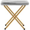 image:imageFlash Furniture Gwen Oversize Folding Saucer Chair  Ivory Sherpa Faux Fur Moon Chair  Soft Gold Metal Frame  38 Portable Folding Chair  for Dorm and BedroomGray FabricSoft Gold Frame