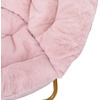 image:imageFlash Furniture Gwen Oversize Folding Saucer Chair  Ivory Sherpa Faux Fur Moon Chair  Soft Gold Metal Frame  38 Portable Folding Chair  for Dorm and BedroomBlushSoft Gold