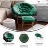 image:imageFlash Furniture Gwen Oversize Folding Saucer Chair  Ivory Sherpa Faux Fur Moon Chair  Soft Gold Metal Frame  38 Portable Folding Chair  for Dorm and BedroomEmerald FabricSoft Gold Frame