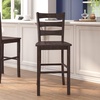 image:imageFlash Furniture Gwendolyn Commercial Grade Modern Farmhouse Bar Stool  Solid Wood Frame  Integrated Footrest  Set of 2  Antique White WashGray Wash Walnut