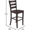 image:imageFlash Furniture Gwendolyn Commercial Grade Modern Farmhouse Bar Stool  Solid Wood Frame  Integrated Footrest  Set of 2  Antique White WashGray Wash Walnut