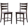 image:imageFlash Furniture Gwendolyn Commercial Grade Modern Farmhouse Bar Stool  Solid Wood Frame  Integrated Footrest  Set of 2  Antique White WashGray Wash Walnut