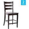 image:imageFlash Furniture Gwendolyn Commercial Grade Modern Farmhouse Bar Stool  Solid Wood Frame  Integrated Footrest  Set of 2  Antique White WashGray Wash Walnut