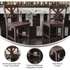 image:imageFlash Furniture Gwendolyn Commercial Grade Modern Farmhouse Bar Stool  Solid Wood Frame  Integrated Footrest  Set of 2  Antique White WashGray Wash Walnut