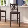 image:imageFlash Furniture Gwendolyn Commercial Grade Modern Farmhouse Bar Stool  Solid Wood Frame  Integrated Footrest  Set of 2  Antique White WashGray Wash Walnut