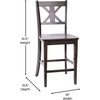 image:imageFlash Furniture Gwendolyn Commercial Grade Modern Farmhouse Bar Stool  Solid Wood Frame  Integrated Footrest  Set of 2  Antique White WashGray Wash Walnut