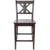 image:imageFlash Furniture Gwendolyn Commercial Grade Modern Farmhouse Bar Stool  Solid Wood Frame  Integrated Footrest  Set of 2  Antique White WashGray Wash Walnut