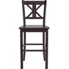 image:imageFlash Furniture Gwendolyn Commercial Grade Modern Farmhouse Bar Stool  Solid Wood Frame  Integrated Footrest  Set of 2  Antique White WashGray Wash Walnut